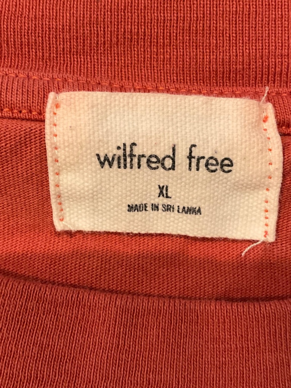 Wilfred Free Aritzia Go To Long Sleeve Tee XL Orange Minimalist Comfort Staple - Picture 2 of 8